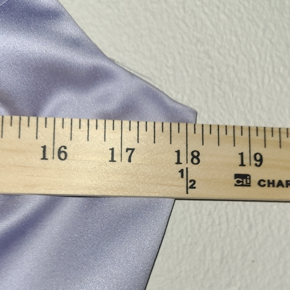 Formal Dress Gown Maxi Elegant Satin Pastel Lavender Purple Matching Scarf Zip - Picture 5 of 9